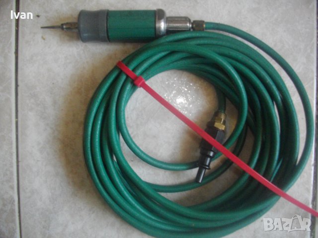 Пневматична Немска Старо Качество-Мини Дрелка-Шлифовалка-С Маркуч и Диамантено Острие-Отлична-6 bar, снимка 5 - Диамантени и режещи инструменти - 41597021