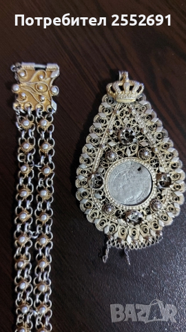 Сребърна гривна , снимка 6 - Антикварни и старинни предмети - 28598670