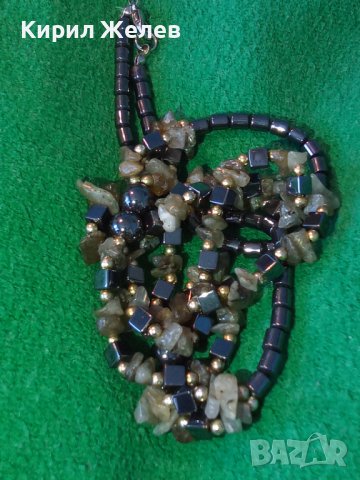 ХЕНД-МЕЙД ОГЪРЛИЦА ЛУНЕН КВАРЦ и ХЕМАТИТ 18066, снимка 9 - Колиета, медальони, синджири - 33395086