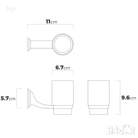 Комплект Качествени аксесоари за баня Bathroom Chrome Plated Steel, 8 части - 24 месеца гаранция, снимка 12 - Други стоки за дома - 41327058