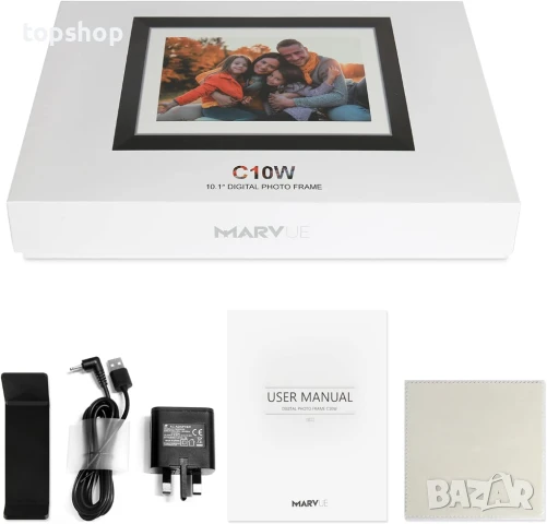Тествана Wifi цифрова фоторамка 10.1 инча, MARVUE, IPS сензорен екран, 16GB памет, 1080 HD..., снимка 2 - Плейъри, домашно кино, прожектори - 48737571