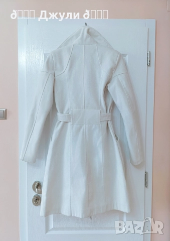 Стилно бяло палто от кашмир, снимка 5 - Палта, манта - 52940854