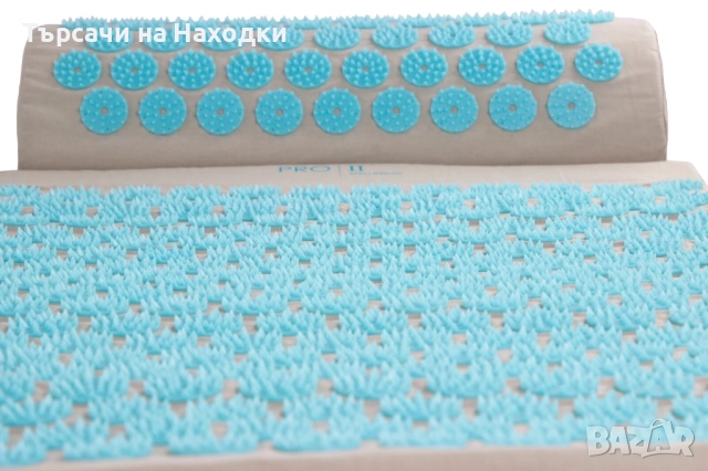 Комплект акупресурна постелка с възглавница Health Accupressure мат за релакс и терапия светло син, снимка 4 - Спортна екипировка - 51822680