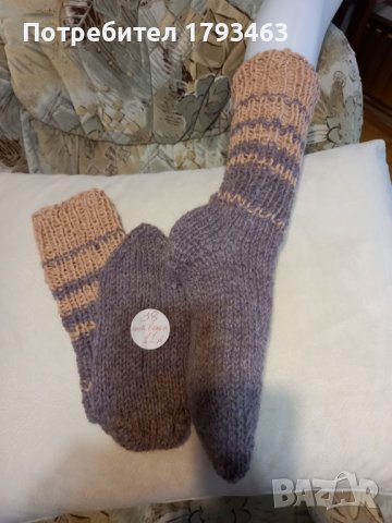 Ръчно плетени дамски чорапи от вълна размер 38, снимка 1 - Дамски чорапи - 41800037
