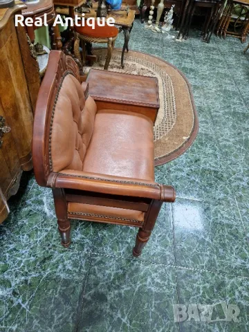 Страхотна антикварна английска салонна пейка , снимка 8 - Антикварни и старинни предмети - 48102857