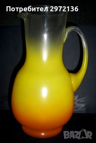 Чаши и кана за фреш матирано цветно стъкло, снимка 4 - Сервизи - 53131189