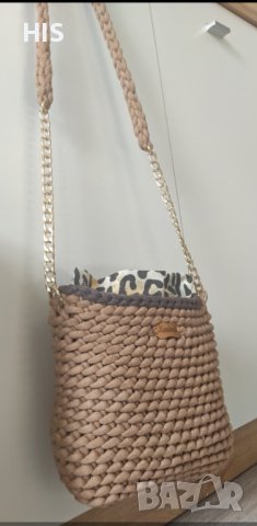Дамска плетена луксозна чанта , ръчно изработена , кафява, снимка 8 - Чанти - 40479503