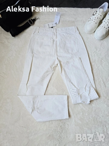 Дамски бял панталон с накъсан ефект , снимка 8 - Панталони - 46229571