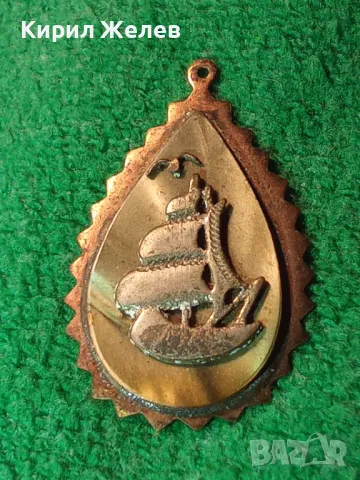 СТАР ПОСРЕБРЕН ПЛАТНОХОД МЕДАЛЬОН от СЕДЕФ и БРОНЗ 7130, снимка 7 - Антикварни и старинни предмети - 29815018