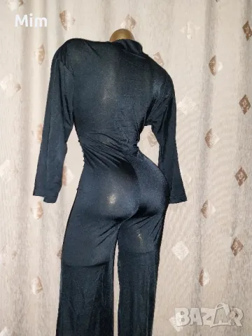 S Черен еластичен гащеризон , снимка 5 - Гащеризони - 47872135