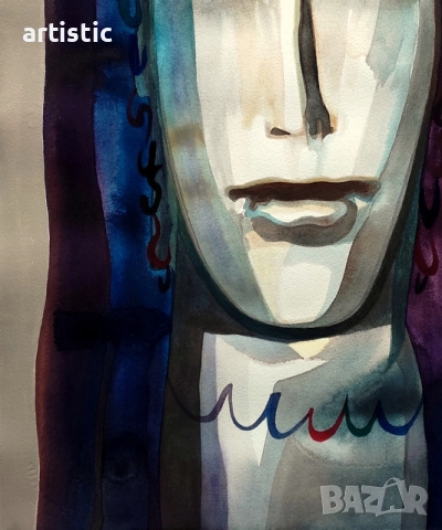 Дечко Узунов, живописен портрет из цикъл "Българка", снимка 5 - Картини - 52976433