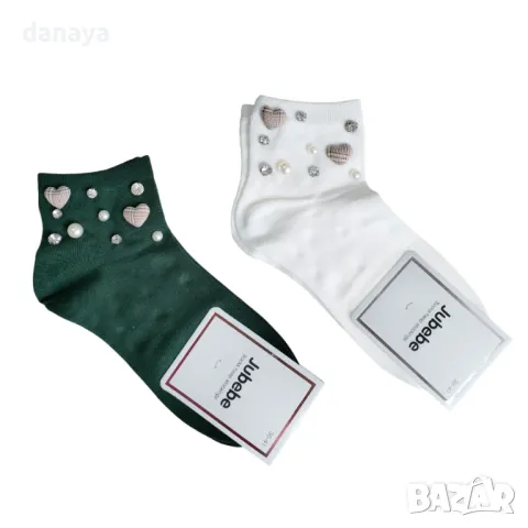 5613 Дамски чорапи с перли сърца и камъчета, 36-41 номер, снимка 4 - Дамски чорапи - 48651627