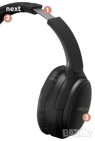 Creative Zen Hybrid Bluetooth слушалки с Hybrid ANC, Over-Ear, 40mm, черни, снимка 5 - Bluetooth слушалки - 55987817