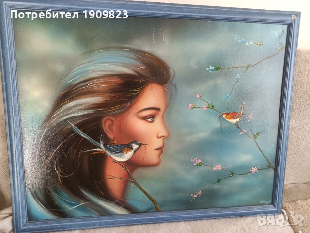 Стара маслена картина, снимка 5 - Картини - 40997897