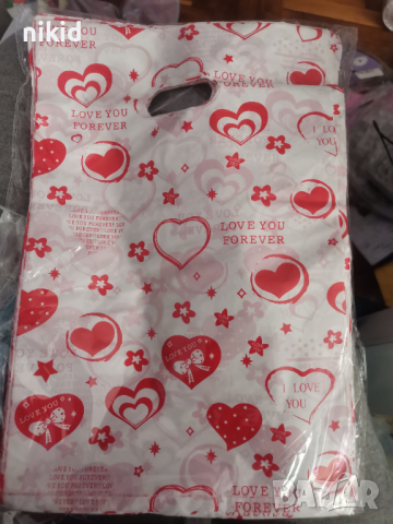 love you сърца Свети Валентин подаръчни торбички за лакомства подарък, снимка 1 - Други - 36306616