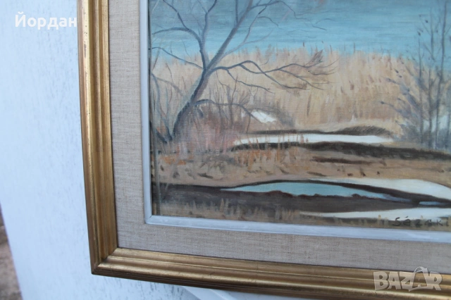 Стара картина масло върху платно, снимка 7 - Картини - 53113494