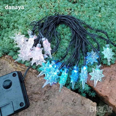5447 Декоративни соларни лампички Звезди, 20 светодиода, снимка 2 - Декорация за дома - 47942445
