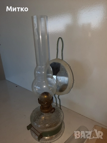 Ретро стъклена газена лампа от Соца, снимка 4 - Антикварни и старинни предмети - 52920885