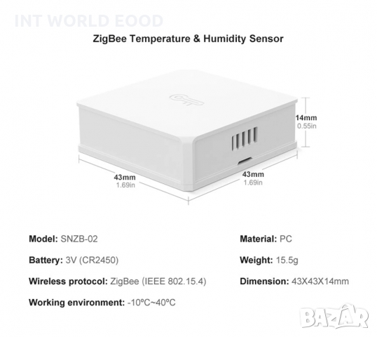 SONOFF SNZB-02 Сензор за температура и влажност, снимка 4 - Друга електроника - 36059830