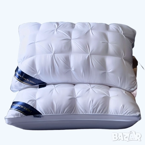 Възглавница от 100% полиестерен микрофибър модел Hotel Hilton, Размери около 70 х 40 см, Ергономична