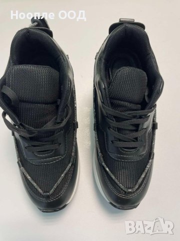 Дамски спортни обувки с връзки - Черни с Бял - 36, снимка 2 - Кецове - 41792251