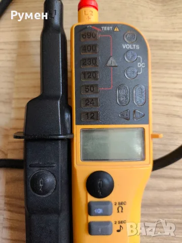 Fluke Т150 двуполюсен тестер за напрежение и проводимост с LCD дисплей, снимка 4 - Други инструменти - 55898470