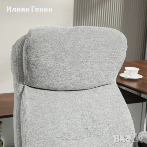 Офис стол HOMCOM, стол за бюро, въртящ се, функция люлеене, снимка 9 - Столове - 52015088