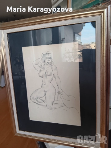 Картина оригинал, Стоян Венев 1904-1989, акварел и туш