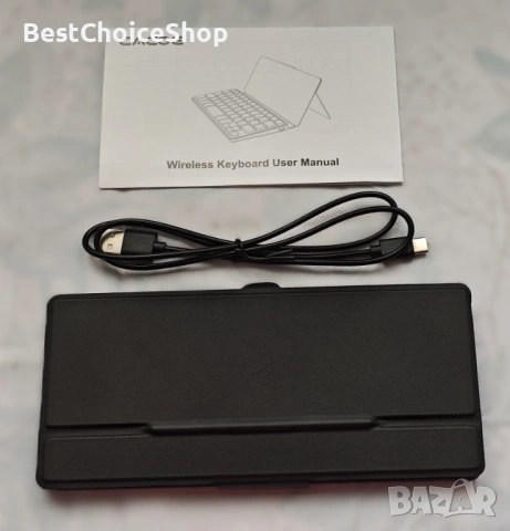 Безжична клавиатура CACOE със стойка, мини клавиатура за мобилен телефон, ултратънка преносима, снимка 8 - Клавиатури и мишки - 53359240