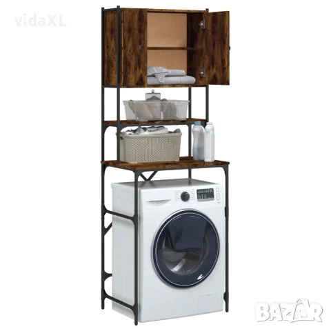 vidaXL Шкаф за пералня, опушен дъб, 68x48,5x194 см, снимка 6 - Шкафове - 56148226