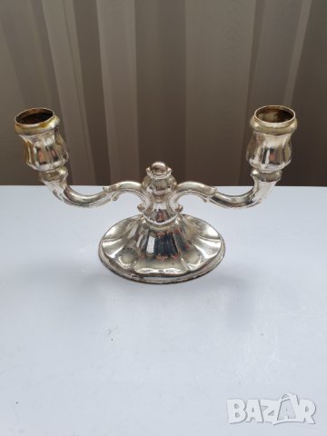 Посребрен свещник, снимка 1