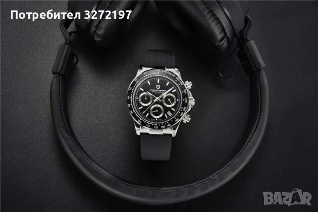 Кварцов часовник PAGANI DESIGN, сапфир,Seiko VK63 механизъм, авт. дата,хронограф,водоустойчив 100 м., снимка 3 - Мъжки - 44605658