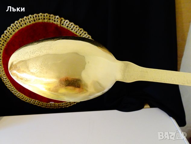 Старинна бронзова лъжица,черпак 45 см. , снимка 5 - Антикварни и старинни предмети - 38839386