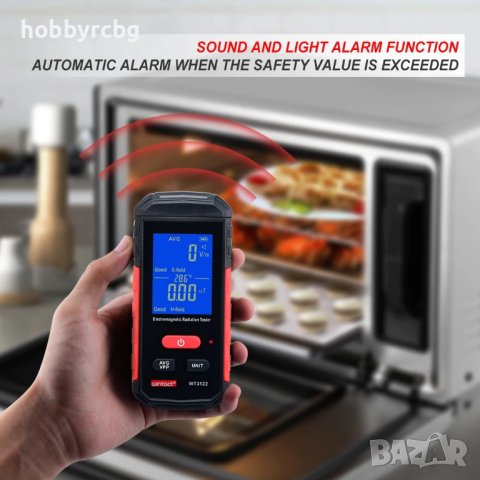 WT3122, Тестер за електромагнитни полета с аларма за високи стойности, снимка 4 - Друга електроника - 44212461