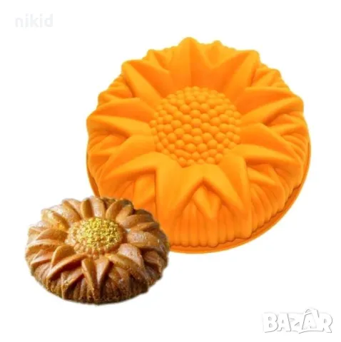 Дълбока Хризантема Слънчоглед силиконов молд форма калъп сапун гипс шоколад свещ мъфин кексче, снимка 7 - Форми - 38418332