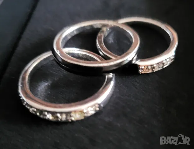 НОВ комплект обеци и пръстени Black Enamel, снимка 7 - Обеци - 9599692