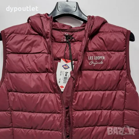Дамски елек с гъши пух Lee Cooper Hlite Gilet, Burgundy, размери - M   , снимка 3 - Елеци - 39055295