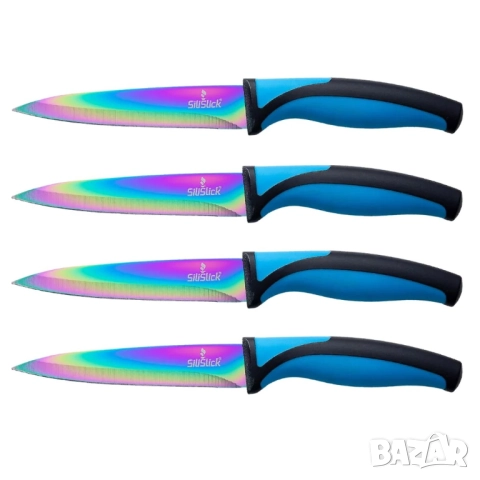 SiliSlick Комплект ножове от неръждаема стомана с титаниево покритие