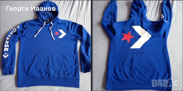 -33%OFF!!! КАТО НОВ CONVERSE M/L QR-code ОРИГИНАЛЕН суичър худи горница Royal Blue sweatshirt hoodie, снимка 12 - Суичъри - 53440465