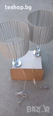 Нощна лампа Relaxdays абажур от воалирана тъкан и кристални стъклени топки, снимка 7 - Настолни лампи - 53715958