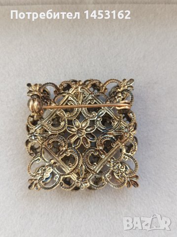 Старинна чешка брошка с кристали , снимка 2 - Антикварни и старинни предмети - 44338943