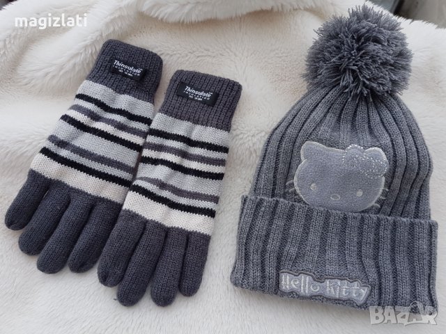 Зимна шапка Хело Кити 2-5 години, снимка 6 - Шапки, шалове и ръкавици - 34645866