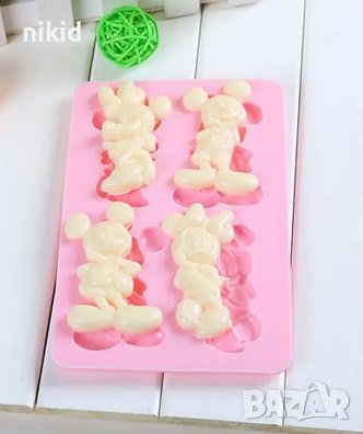 4 Мики Мини Маус Mickey Minnie Mouse силиконов молд форма калъп фондан шоколад гипс декор украса, снимка 4 - Форми - 42708011