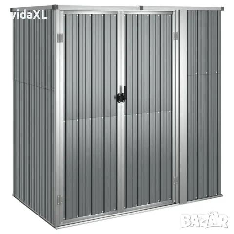 vidaXL Градинска барака, сива, 161x89x161 см, поцинкована стомана（SKU: 316210）