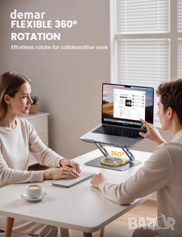 Поставка за лаптоп/таблет Lamicall, въртяща се на 360°, (10-17.3''), снимка 2 - Други - 51880427