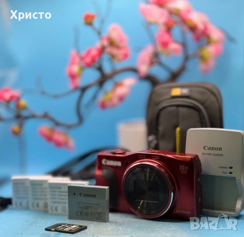 Фотоапарат Canon SX710 HS, 30x Zoom, Full HD / Wi-Fi + 4 батерии + карта + калъф , снимка 2 - Фотоапарати - 53768515