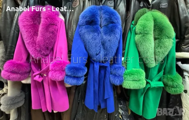 Дамски палта от кашмир, естествена кожа и естествен косъм, снимка 2 - Якета - 48157973