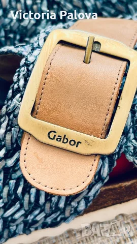  Gabor Nº39, Анатомични кожени чехли GABOR Made in Portugal, стелка 25-25.5 см, снимка 4 - Чехли - 56012817