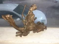 Стара бронзова статуетка на войн с камила фигура пластика, снимка 3