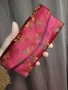 Голямо  портмоне от КОПРИНА,  японски стил, бордо на цветя, снимка 15